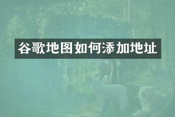 谷歌地图如何添加地址