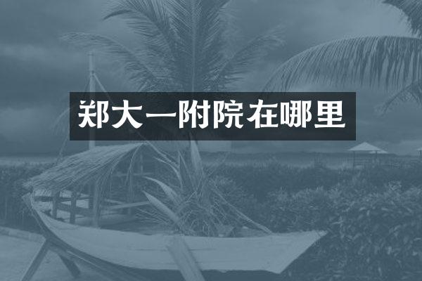 郑大一附院在哪里