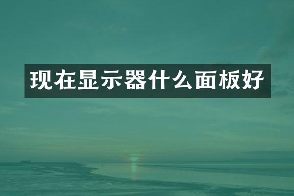现在显示器什么面板好