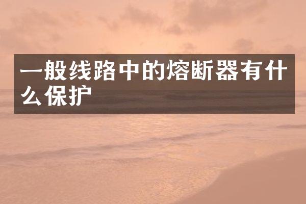 一般线路中的熔断器有什么保护