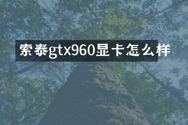 索泰gtx960显卡怎么样