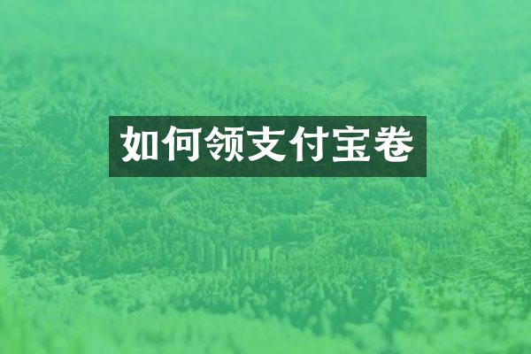 如何领支付宝卷