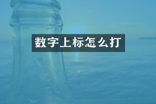 数字上标怎么打