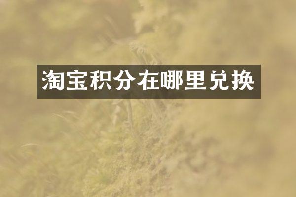 淘宝积分在哪里兑换