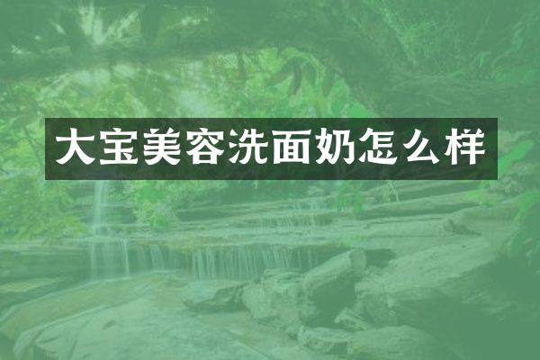 大宝美容洗面奶怎么样