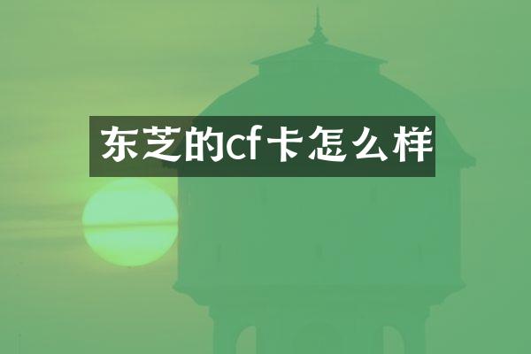 东芝的cf卡怎么样