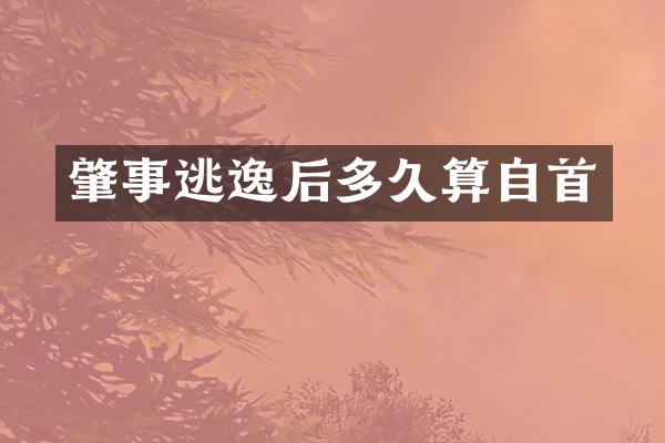 肇事逃逸后多久算自首