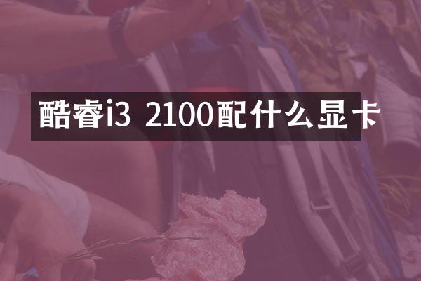 酷睿i3 2100配什么显卡