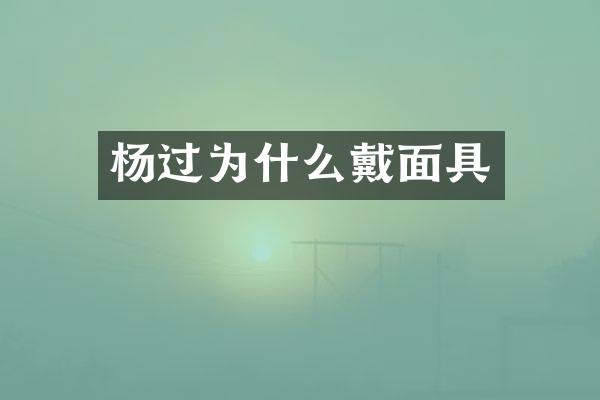 杨过为什么戴面具