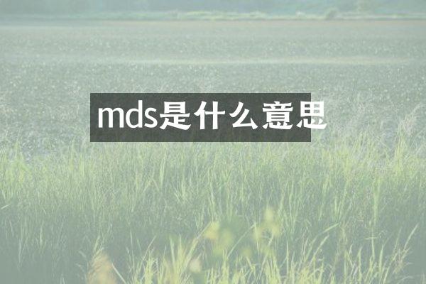 mds是什么意思