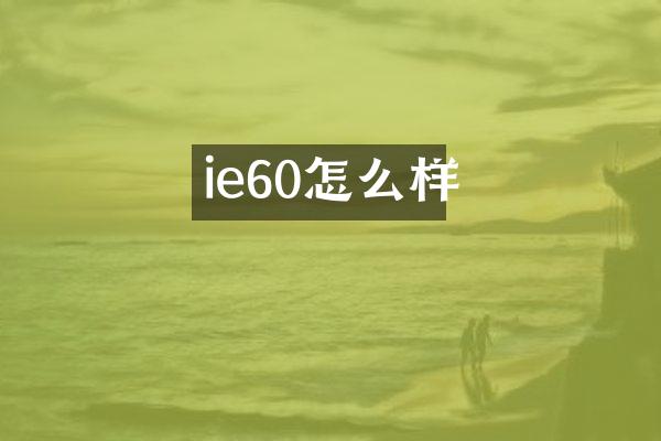ie60怎么样