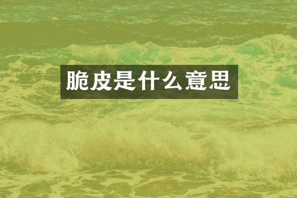 脆皮是什么意思