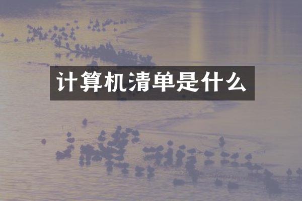 计算机清单是什么