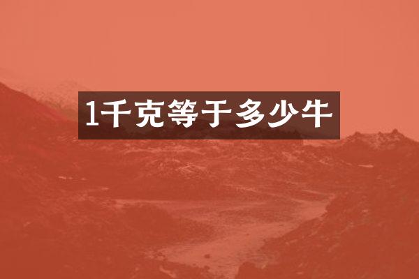 1千克等于多少牛