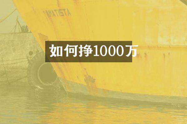 如何挣1000万