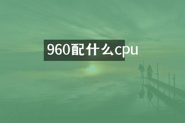 960配什么cpu