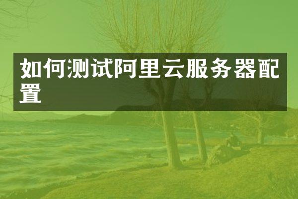 如何测试阿里云服务器配置