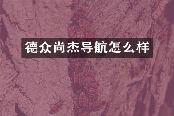 德众尚杰导航怎么样