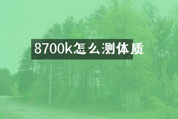 8700k怎么测体质