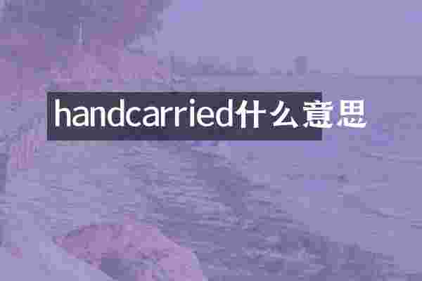 handcarried什么意思