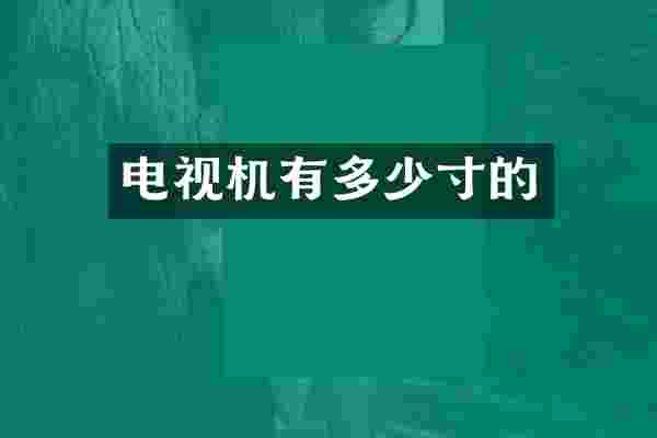 电视机有多少寸的