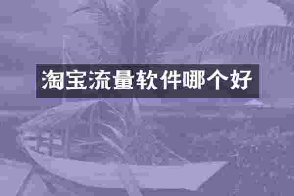 淘宝流量软件哪个好