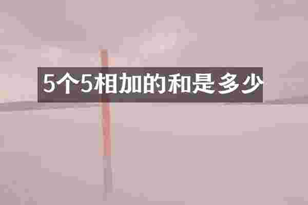 5个5相加的和是多少