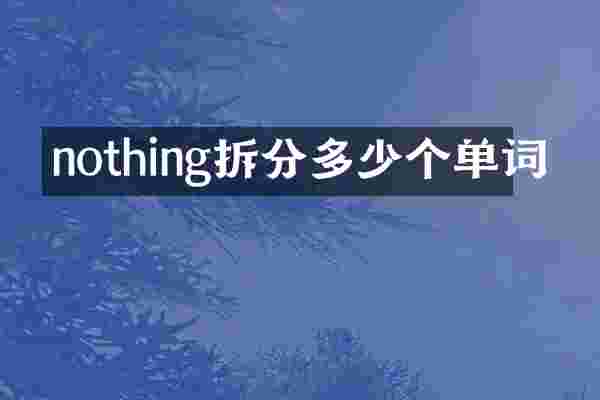 nothing拆分多少个单词