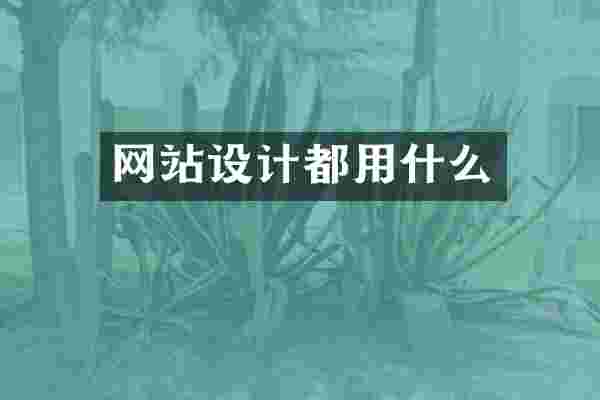 网站设计都用什么