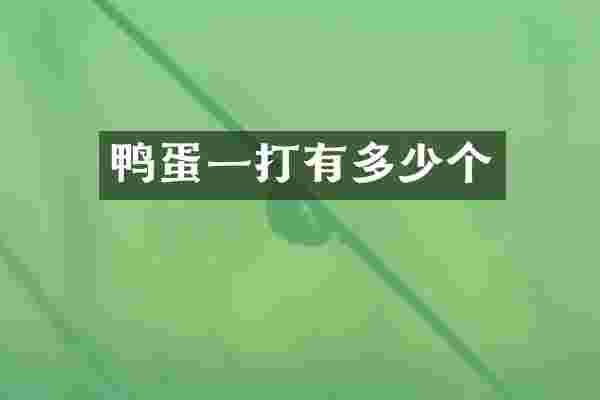鸭蛋一打有多少个