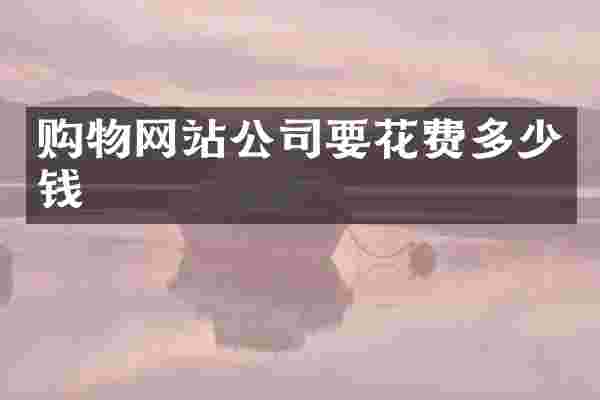购物网站公司要花费多少钱