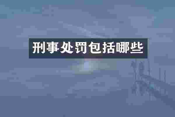 刑事处罚包括哪些