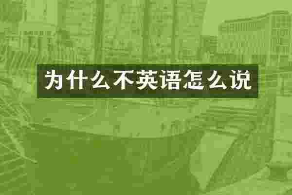 为什么不英语怎么说