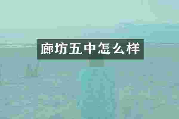 廊坊五中怎么样