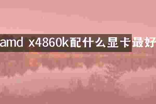 amd x4860k配什么显卡最好
