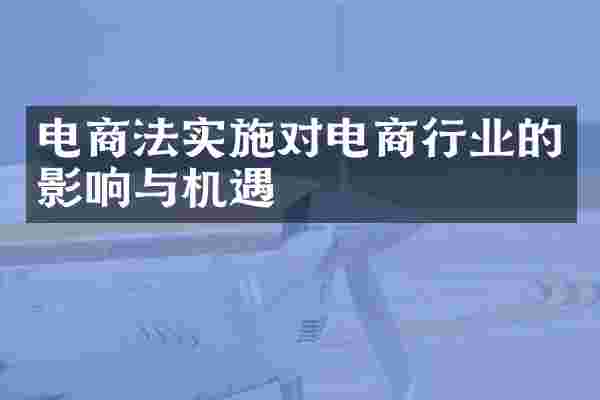 电商法实施对电商行业的影响与机遇