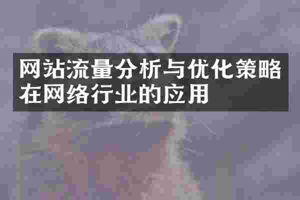 网站流量分析与优化策略在网络行业的应用