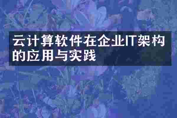 云计算软件在企业IT架构中的应用与实践