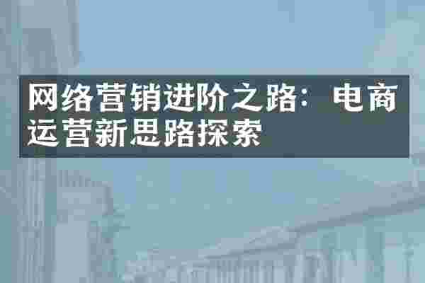 网络营销进阶之路：电商运营新思路探索