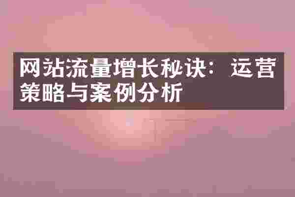 网站流量增长秘诀：运营策略与案例分析