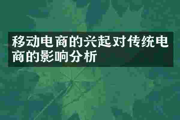 移动电商的兴起对传统电商的影响分析