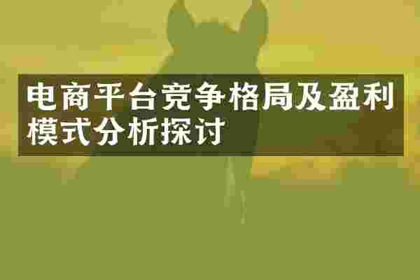 电商平台竞争格局及盈利模式分析探讨