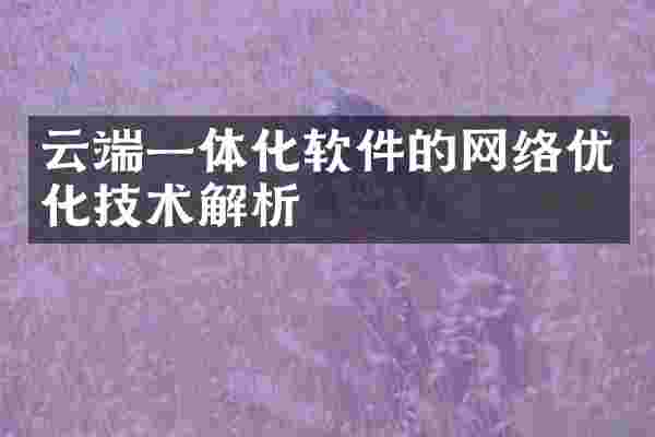 云端一体化软件的网络优化技术解析