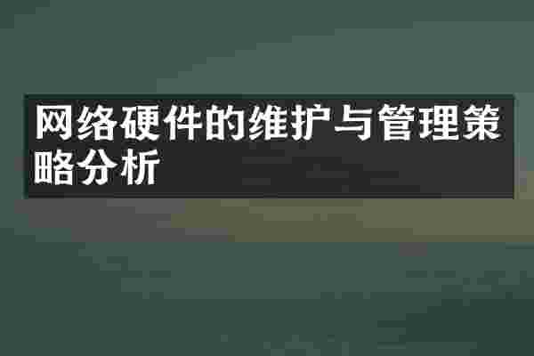 网络硬件的维护与管理策略分析