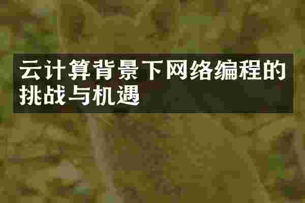 云计算背景下网络编程的挑战与机遇