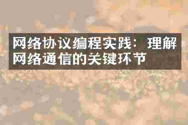 网络协议编程实践：理解网络通信的关键环节