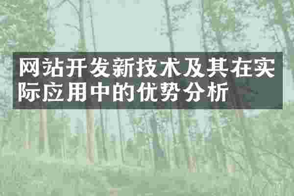 网站开发新技术及其在实际应用中的优势分析
