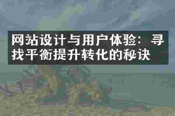 网站设计与用户体验：寻找平衡提升转化的秘诀