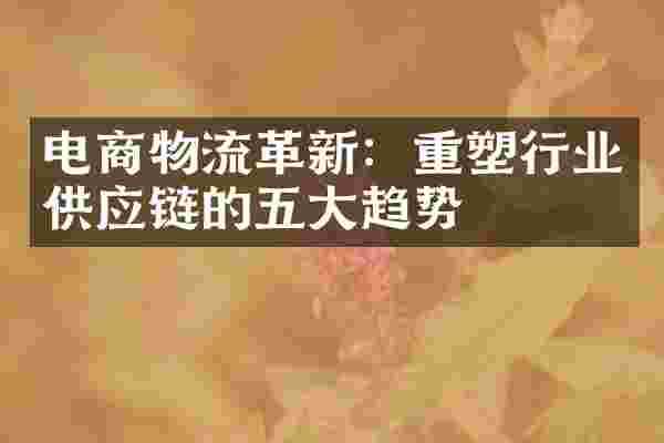 电商物流革新：重塑行业供应链的五大趋势