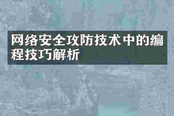 网络安全攻防技术中的编程技巧解析